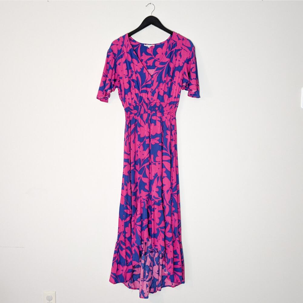 Abel the Label floral midi dress, pink, medium